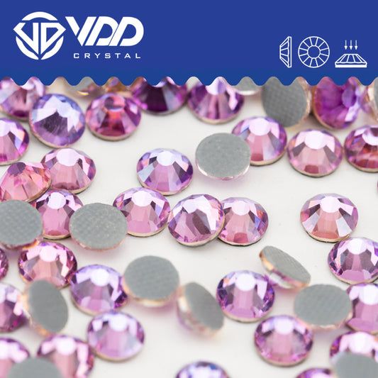 VDD 037 Angel Violet Hot-Fix Rhinestones High Quality Glass Crystal Flatback Strass Stones Hotfix-037