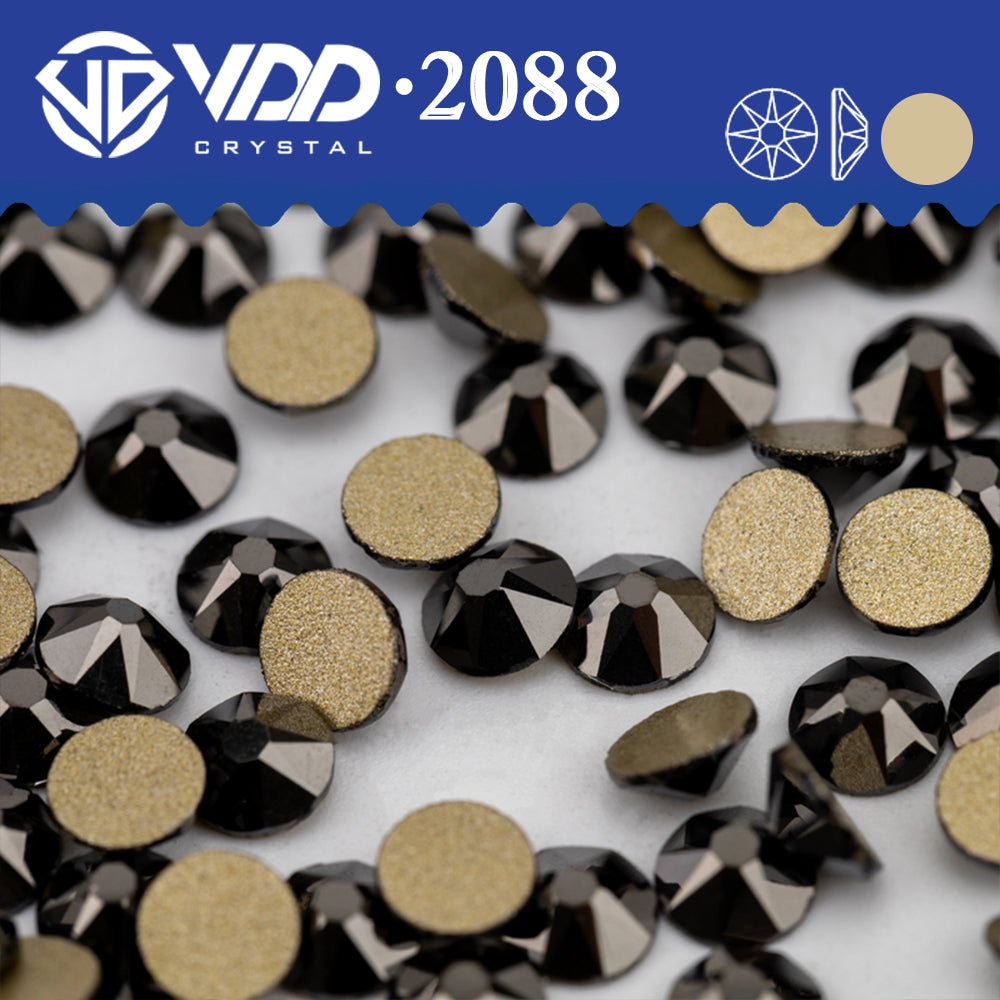 VDD 065  Hematite 2088 Non-hotfix Rhinestones High Quality AAAAA 8 Big 8 Small Glass Crystal Flatback Strass Stones BD888-065