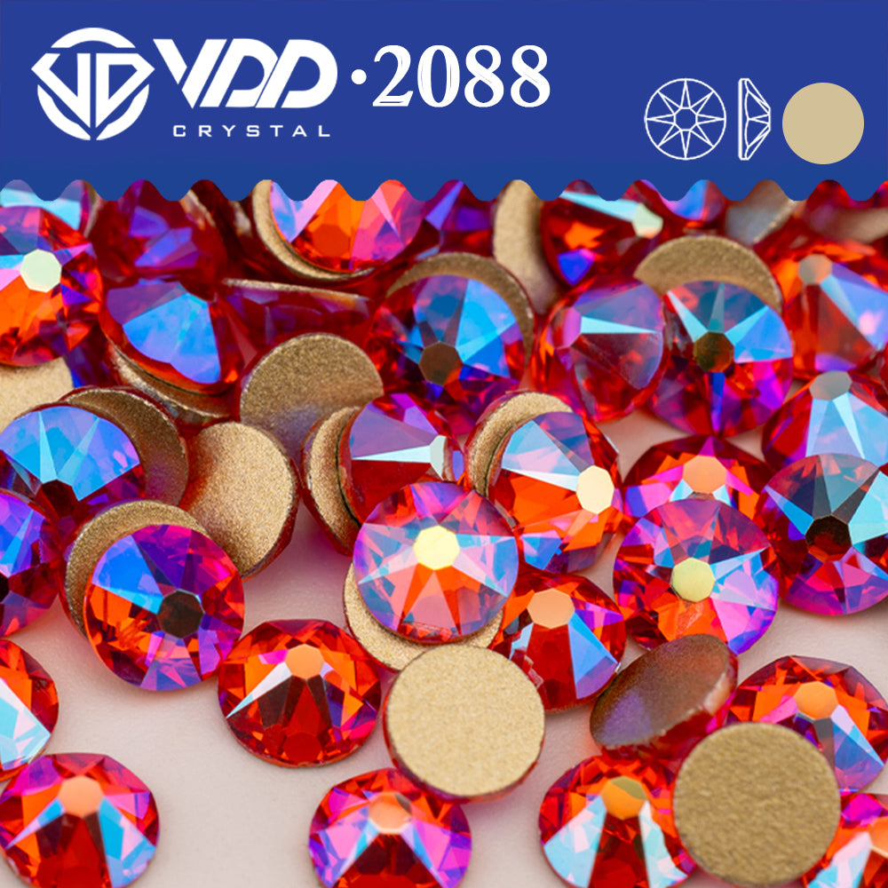 VDD 095 Hyacinth AB 2088 Non-hotfix Rhinestones High Quality AAAAA 8 Big 8 Small Glass Crystal Flatback Strass Stones BD888-095