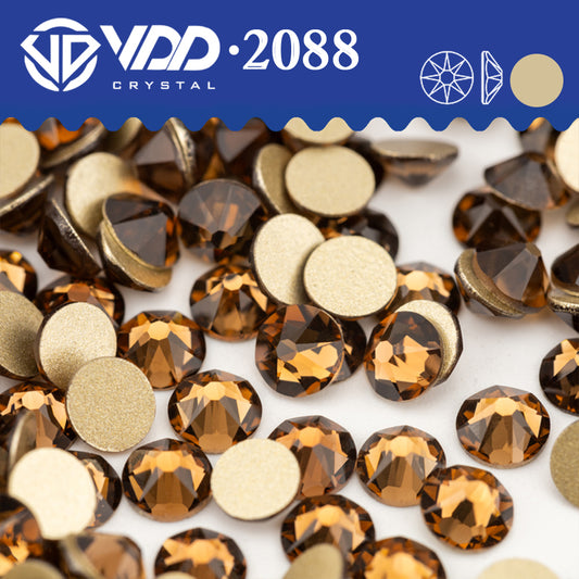 VDD 008 Smoked Topaz 2088 Non-hotfix Rhinestones High Quality AAAAA 8 Big 8 Small Glass Crystal Flatback Strass Stones BD888-008