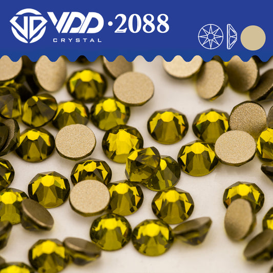 VDD 021	Olivine 2088 Non-hotfix Rhinestones High Quality AAAAA 8 Big 8 Small Glass Crystal Flatback Strass Stones BD888-021