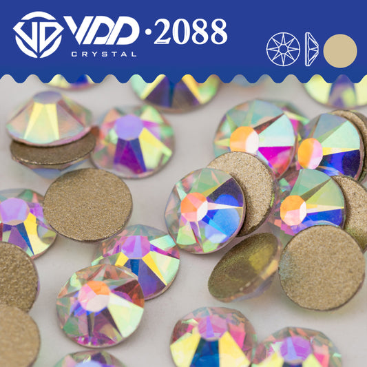 VDD 055 Crystal AB 2088 Non-hotfix Rhinestones High Quality AAAAA 8 Big 8 Small Glass Crystal Flatback Strass Stones BD888-055