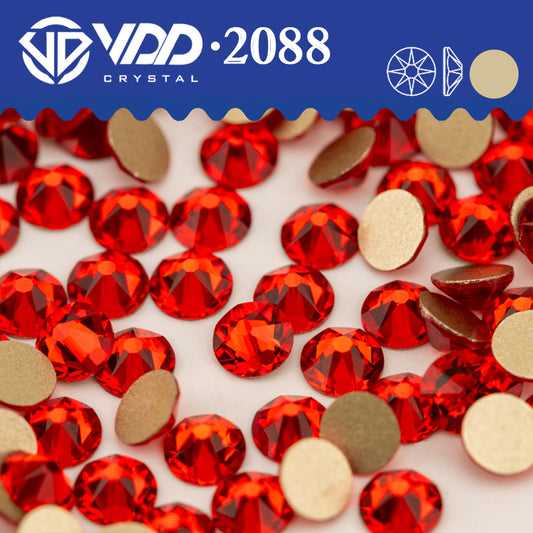 VDD 013	Siam 2088 Non-hotfix Rhinestones High Quality AAAAA 8 Big 8 Small Glass Crystal Flatback Strass Stones BD888-013
