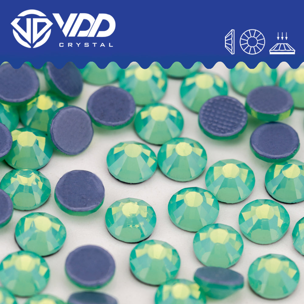 VDD 046 Green Opal Hot-Fix Rhinestones High Quality Glass Crystal Flatback Strass Stones Hotfix-046