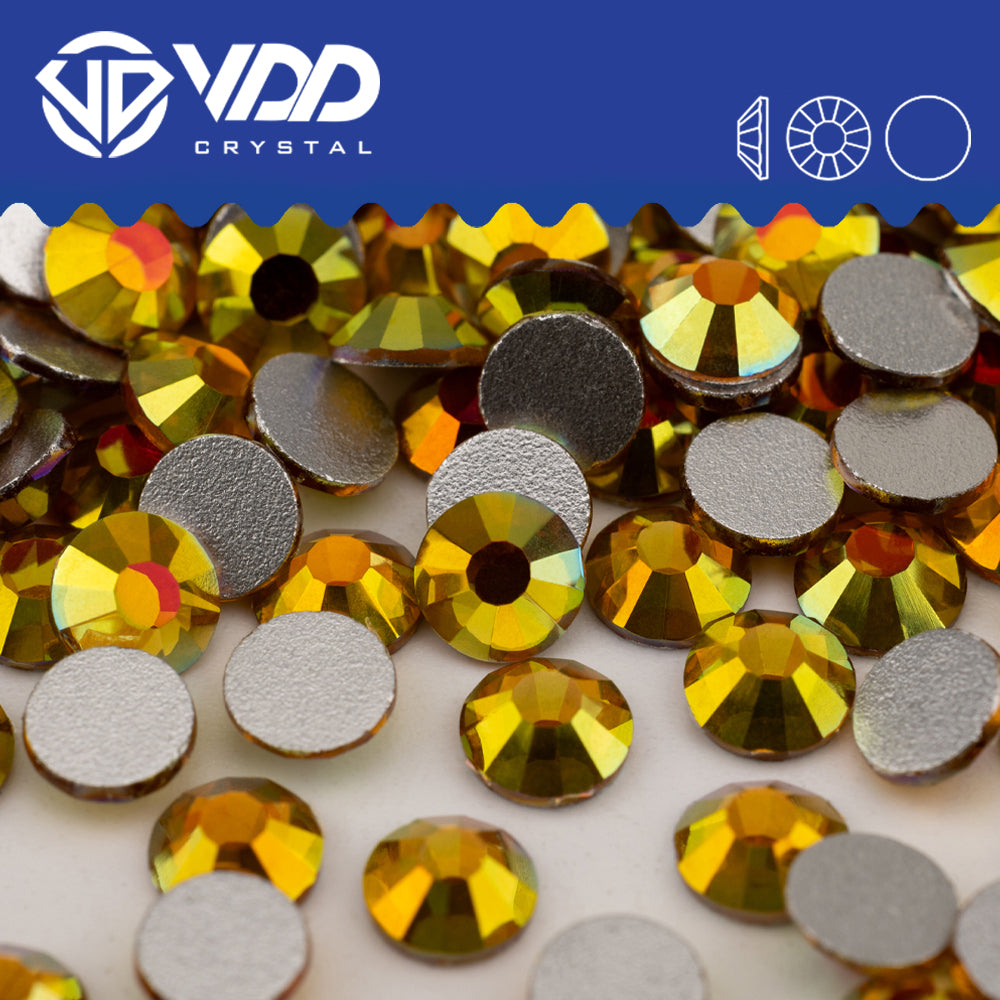 VDD 431 Glitz-Gold Non-hotfix Rhinestones High Quality Glass Crystal Flatback Strass Stones YZ-431