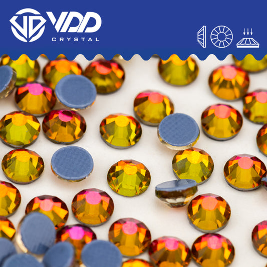 VDD 062 Volcano Hot-Fix Rhinestones High Quality Glass Crystal Flatback Strass Stones Hotfix-062