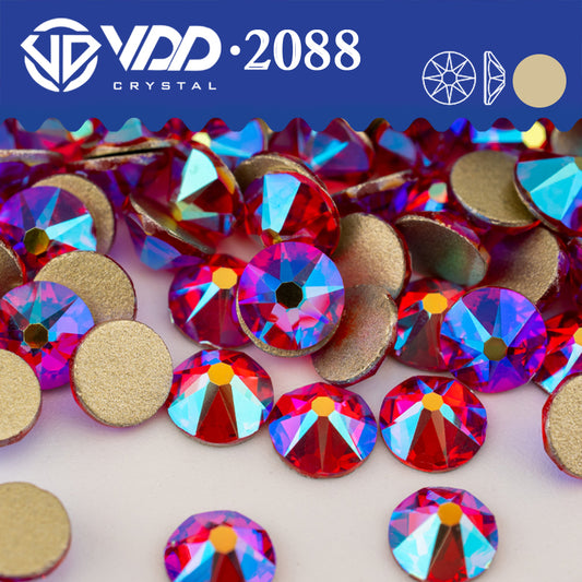VDD 072	Siam AB 2088 Non-hotfix Rhinestones High Quality AAAAA 8 Big 8 Small Glass Crystal Flatback Strass Stones BD888-072