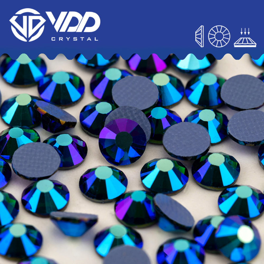 VDD 100 Emerald AB Hot-Fix Rhinestones High Quality Glass Crystal Flatback Strass Stones Hotfix-100