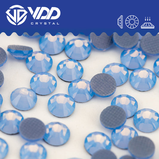 VDD 045 Blue Opal Hot-Fix Rhinestones High Quality Glass Crystal Flatback Strass Stones Hotfix-045