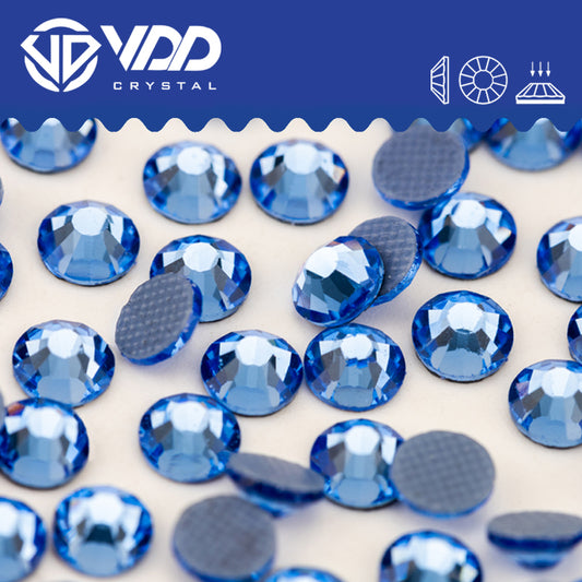 VDD 028 Lt.Sapphire  Hot-Fix Rhinestones High Quality Glass Crystal Flatback Strass Stones Hotfix-028