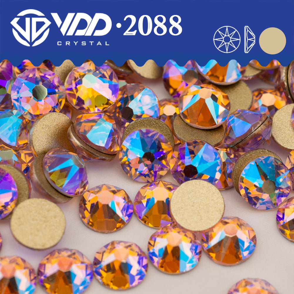 VDD 078 Light Rose AB 2088 Non-hotfix Rhinestones High Quality AAAAA 8 Big 8 Small Glass Crystal Flatback Strass Stones BD888-078