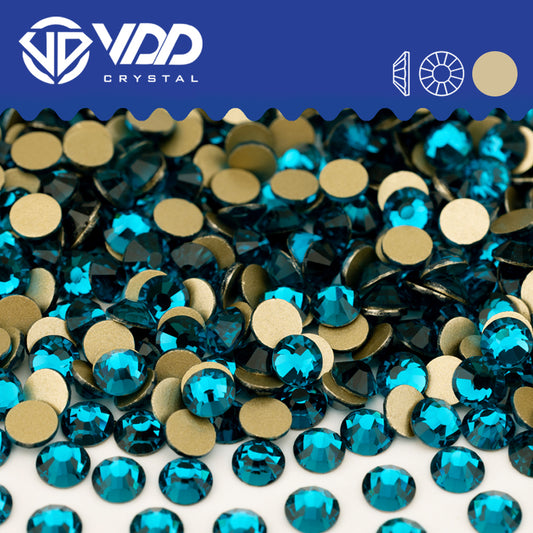 VDD 025 Indicolite Gold-Back Rhinestones High Quality Glass Crystal Flatback Strass Stones JD999-025