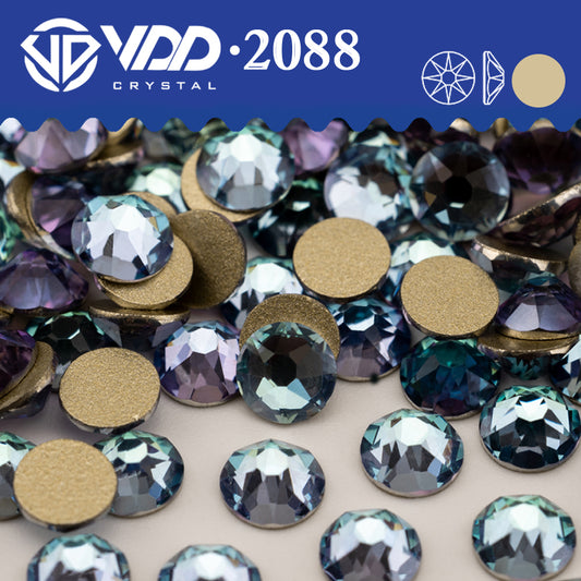 VDD 226 Celeste 2088 Non-hotfix Rhinestones High Quality AAAAA 8 Big 8 Small Glass Crystal Flatback Strass Stones BD888-226
