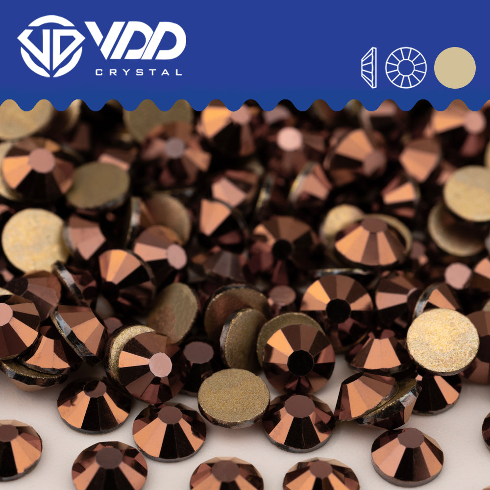 VDD 069 Rose Gold Gold-Back Rhinestones High Quality Glass Crystal Flatback Strass Stones JD999-069