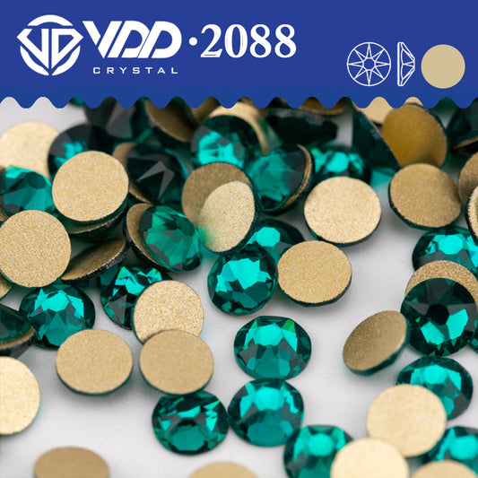 VDD 026 Blue Zircon 2088 Non-hotfix Rhinestones High Quality AAAAA 8 Big 8 Small Glass Crystal Flatback Strass Stones BD888-026
