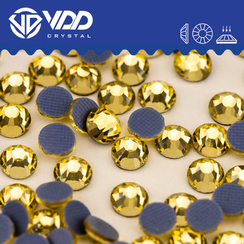 VDD 004 Jonquil Hot-Fix Rhinestones High Quality Glass Crystal Flatback Strass Stones Hotfix-004