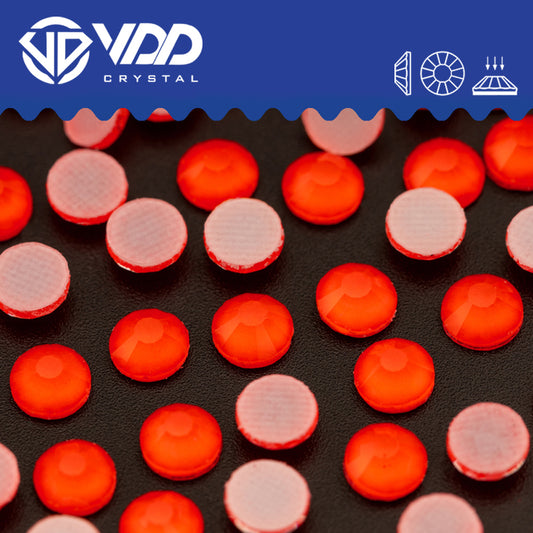 VDD 287	M Red Orange Hot-Fix Rhinestones High Quality Glass Crystal Flatback Strass Stones Hotfix-287