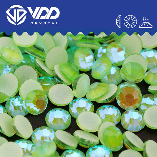 VDD 381 D.H Green Hot-Fix Rhinestones High Quality Glass Crystal Flatback Strass Stones Hotfix-381