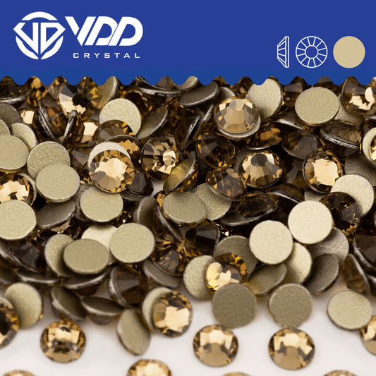 VDD 007 Lt.Co. Topaz Gold-Back Rhinestones High Quality Glass Crystal Flatback Strass Stones JD999-007