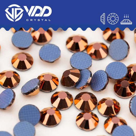 VDD  069 Rose Gold Hot-Fix Rhinestones High Quality Glass Crystal Flatback Strass Stones Hotfix-069