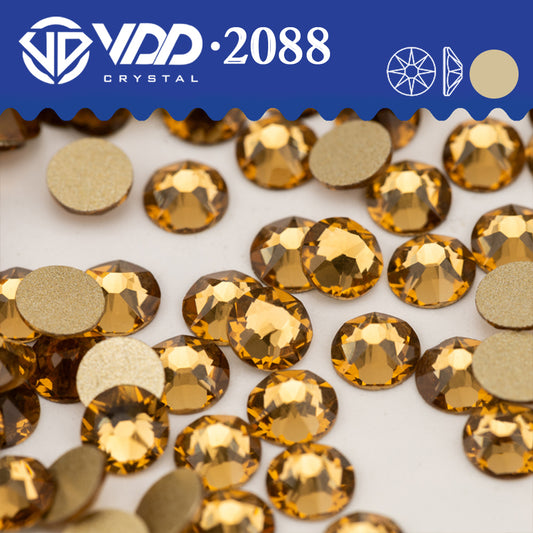 VDD 007	Lt.Colorado Topaz 2088 Non-hotfix Rhinestones High Quality AAAAA 8 Big 8 Small Glass Crystal Flatback Strass Stones BD888-007