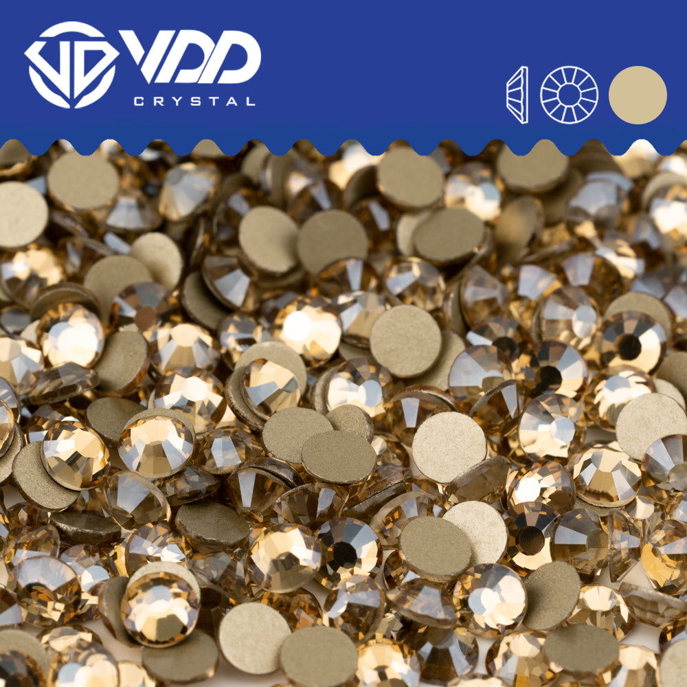 VDD 058 Golden Shadow Gold-Back Rhinestones High Quality Glass Crystal Flatback Strass Stones JD999-058
