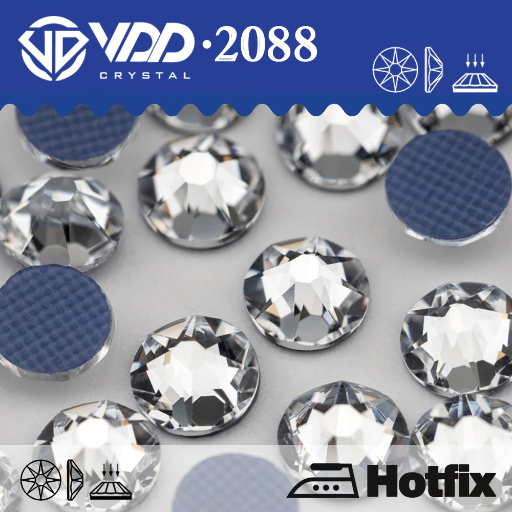 VDD 001 Crystal 2088 Hot-Fix Rhinestones High Quality AAAAA 8 Big 8 Small Glass Crystal Flatback Strass Stones HOT88-001