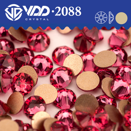 VDD 041	Rose 2088 Non-hotfix Rhinestones High Quality AAAAA 8 Big 8 Small Glass Crystal Flatback Strass Stones BD888-041