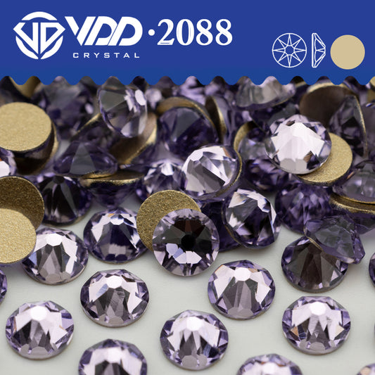VDD 034 Violet 2088 Non-hotfix Rhinestones High Quality AAAAA 8 Big 8 Small Glass Crystal Flatback Strass Stones BD888-034