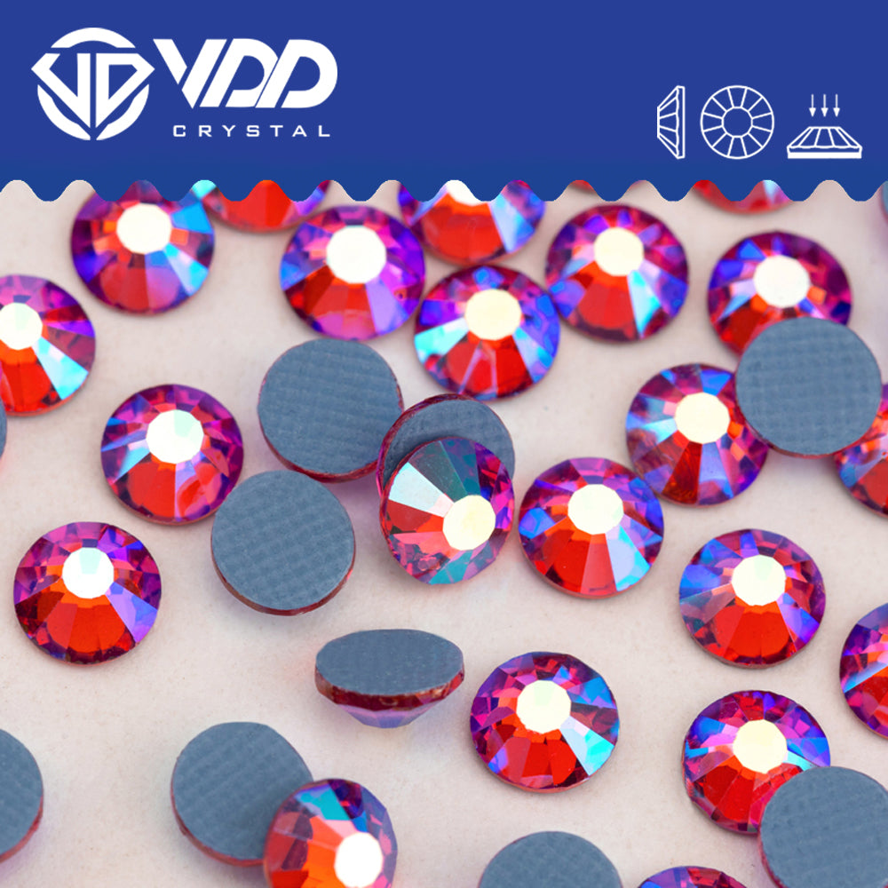 VDD 099 Rose AB Hot-Fix Rhinestones High Quality Glass Crystal Flatback Strass Stones Hotfix-099