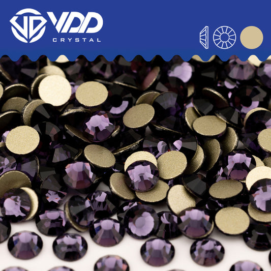 VDD 035 Tanzanite Gold-Back Rhinestones High Quality Glass Crystal Flatback Strass Stones JD999-035