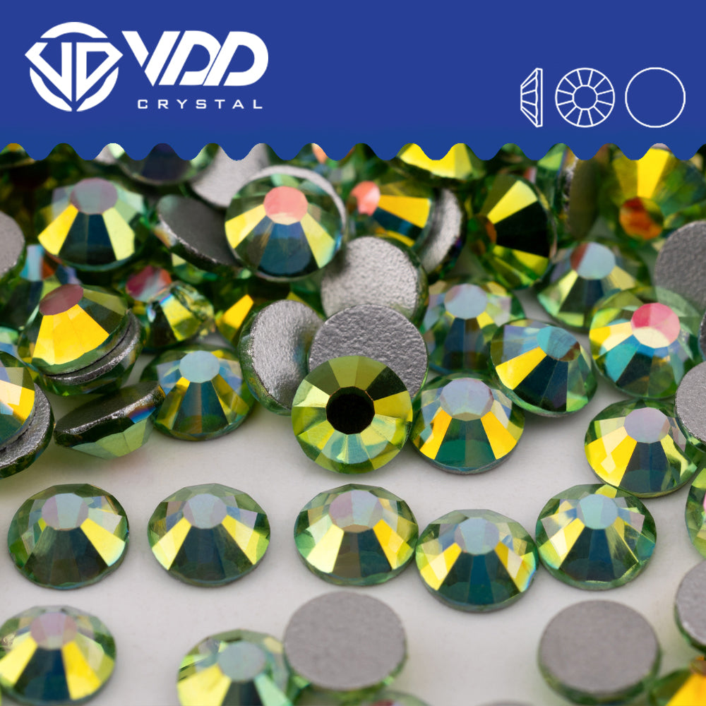 VDD 432 Glitz-Peridot Non-hotfix Rhinestones High Quality Glass Crystal Flatback Strass Stones YZ-432