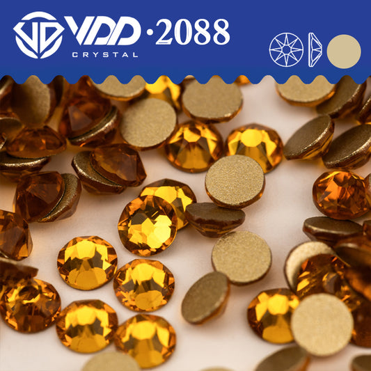 VDD 006 Topaz 2088 Non-hotfix Rhinestones High Quality AAAAA 8 Big 8 Small Glass Crystal Flatback Strass Stones BD888-006