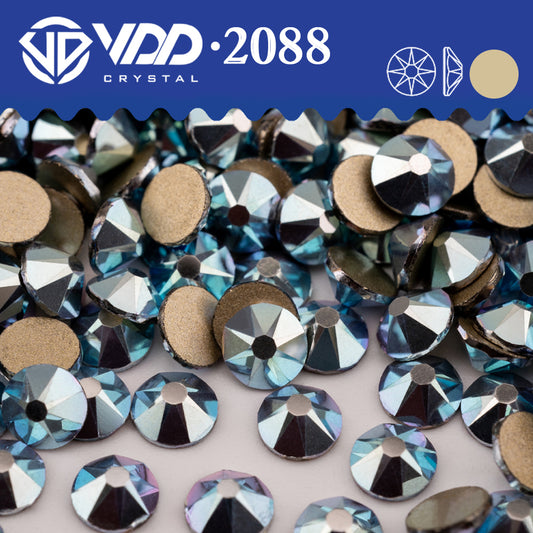 VDD 167 Ice Metal Blue 2088 Non-hotfix Rhinestones High Quality AAAAA 8 Big 8 Small Glass Crystal Flatback Strass Stones BD888-167