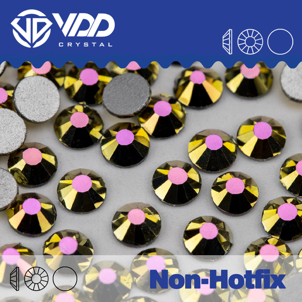 VDD 162 Metal Pink Gold Non-hotfix Rhinestones High Quality Glass Crystal Flatback Strass Stones YZ-162