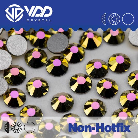 VDD 162 Metal Pink Gold Non-hotfix Rhinestones High Quality Glass Crystal Flatback Strass Stones YZ-162