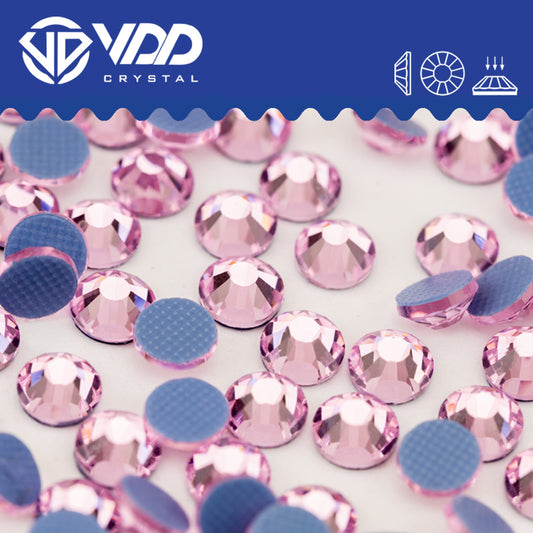 VDD 040 Lt.Rose Hot-Fix Rhinestones High Quality Glass Crystal Flatback Strass Stones Hotfix-040