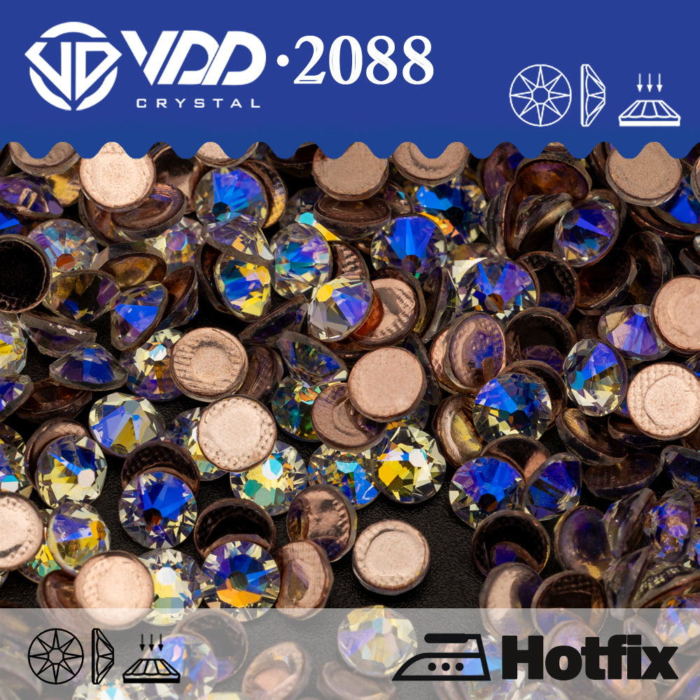 VDD 061 Moon Shadow 2088 Hot-Fix Rhinestones High Quality AAAAA 8 Big 8 Small Glass Crystal Flatback Strass Stones JM777-061