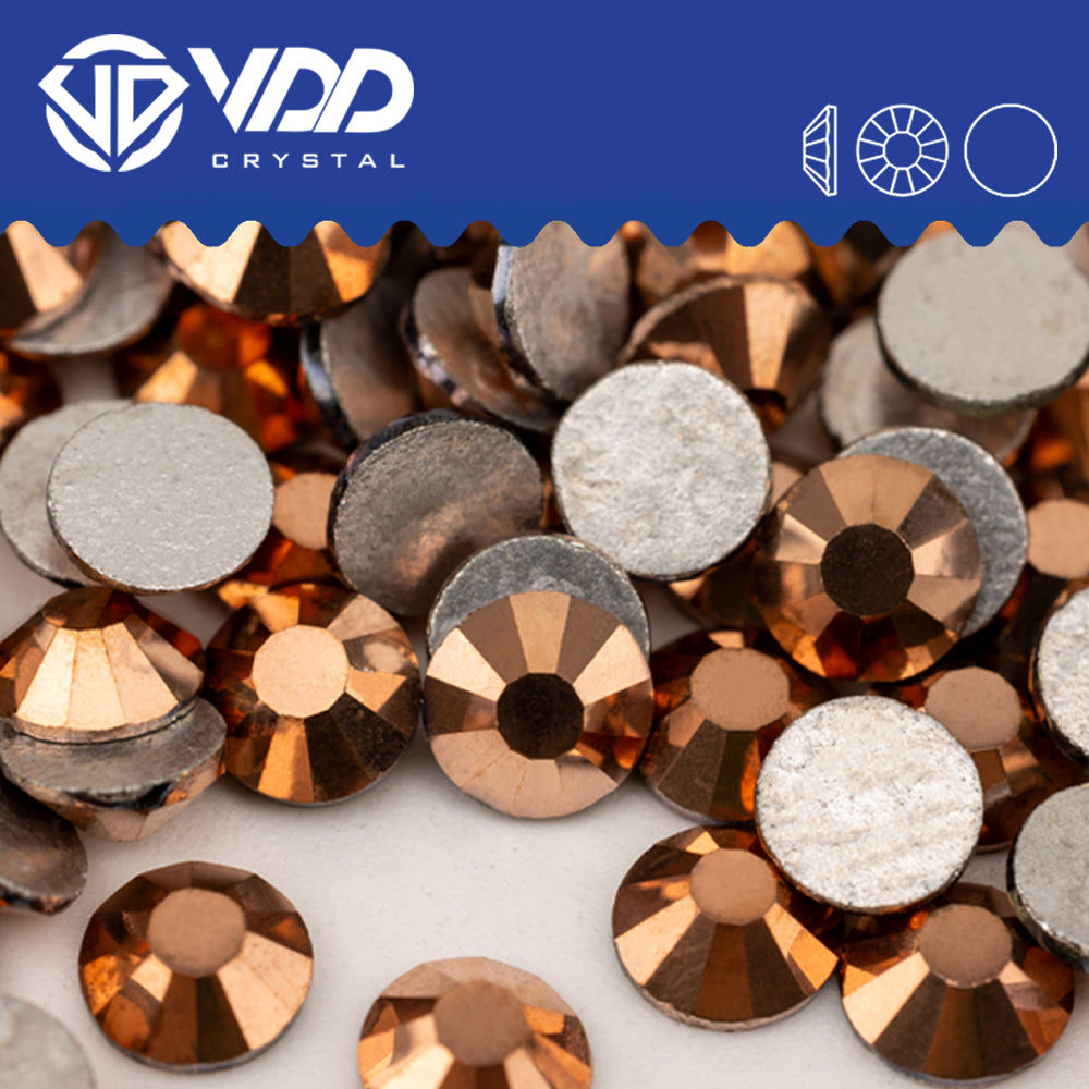 VDD 069 Rose Glod Non-hotfix Rhinestones High Quality Glass Crystal Flatback Strass Stones YZ-069