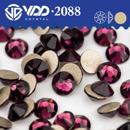 VDD 033 Amethyst 2088 Non-hotfix Rhinestones High Quality AAAAA 8 Big 8 Small Glass Crystal Flatback Strass Stones BD888-033
