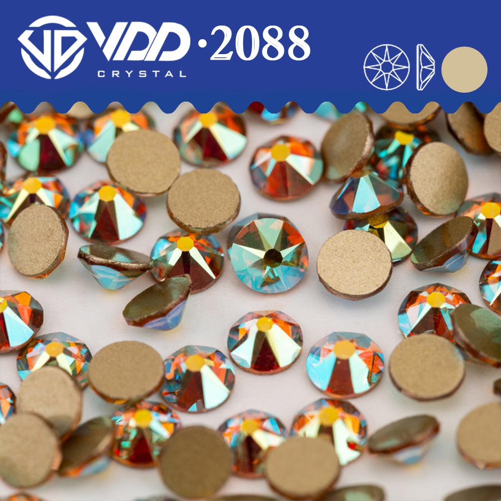 VDD 124	Summer 2088 Non-hotfix Rhinestones High Quality AAAAA 8 Big 8 Small Glass Crystal Flatback Strass Stones BD888-124