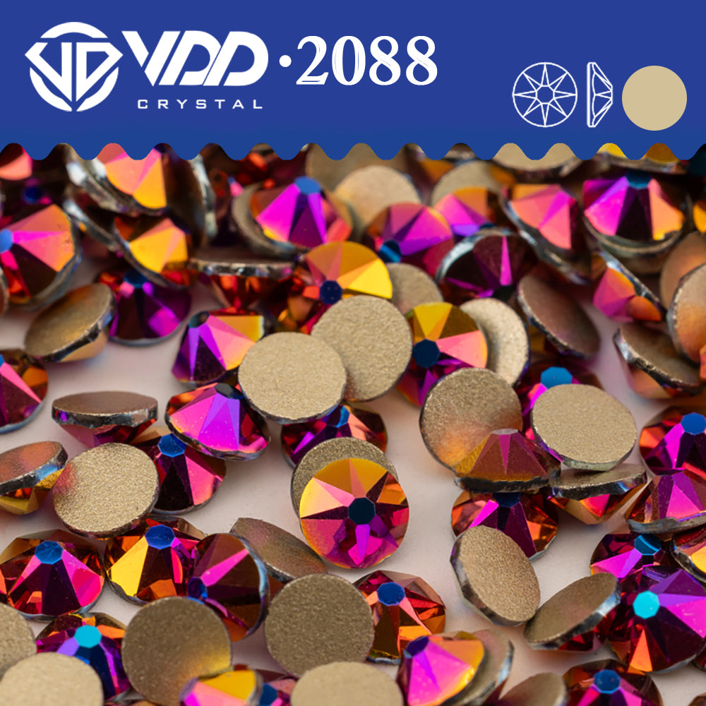 VDD 173 Metal Rose Mauve 2088 Non-hotfix Rhinestones High Quality AAAAA 8 Big 8 Small Glass Crystal Flatback Strass Stones BD888-173