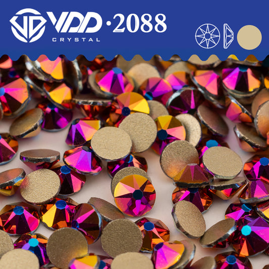 VDD 173 Metal Rose Mauve 2088 Non-hotfix Rhinestones High Quality AAAAA 8 Big 8 Small Glass Crystal Flatback Strass Stones BD888-173