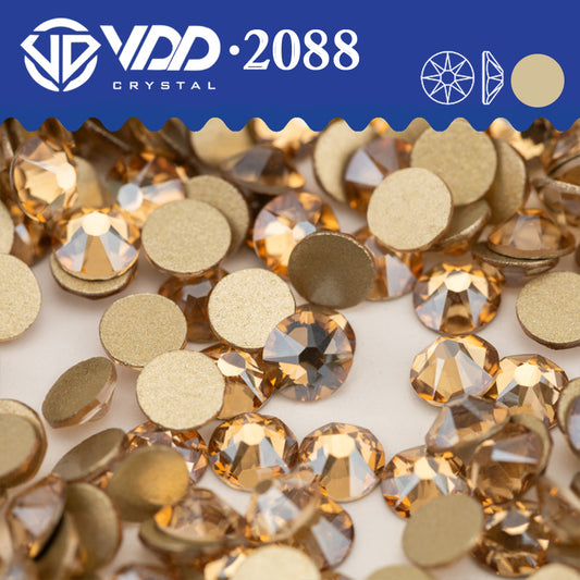 VDD 058 Golden Shadow 2088 Non-hotfix Rhinestones High Quality AAAAA 8 Big 8 Small Glass Crystal Flatback Strass Stones BD888-058