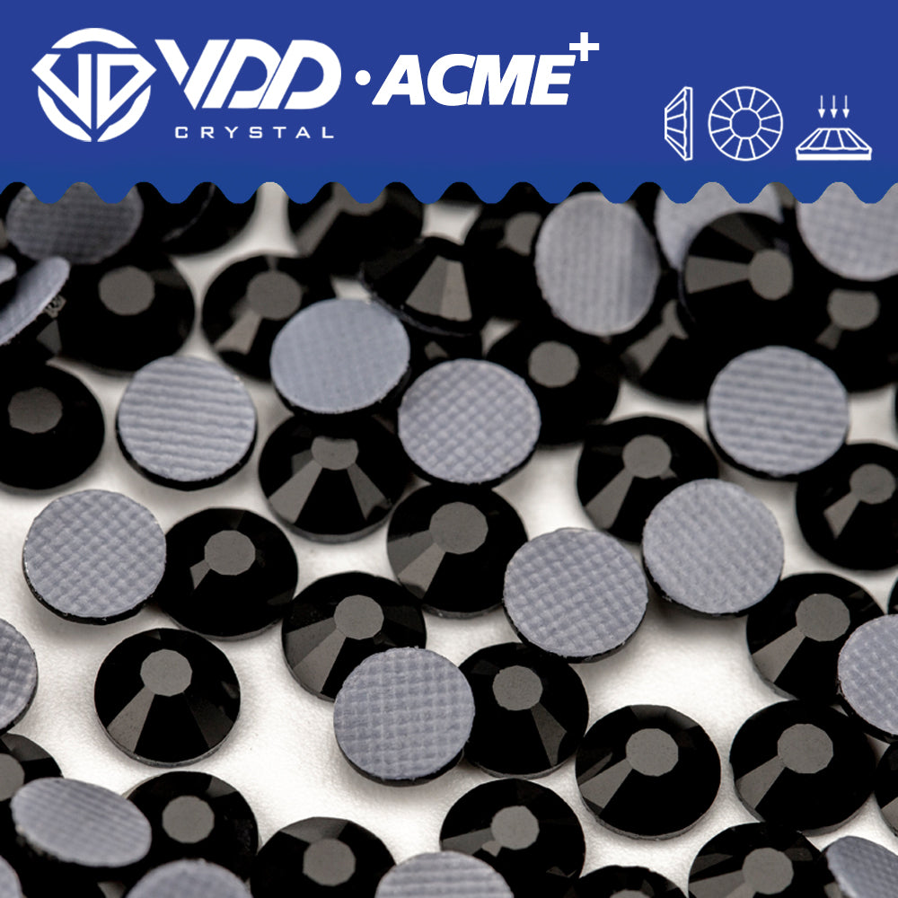 VDD 002 Jet ACME+ Hot-Fix Rhinestones High Quality AAAAA Glass Crystal Flatback Strass Stones ACME-002