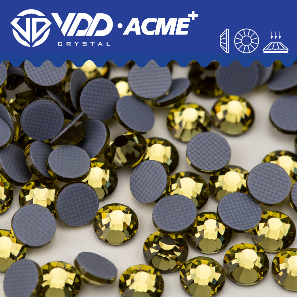 VDD 023 Khaki ACME+ Hot-Fix Rhinestones High Quality AAAAA Glass Crystal Flatback Strass Stones ACME-023