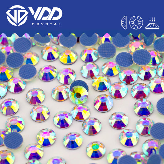 VDD 055 Crystal AB Hot-Fix Rhinestones High Quality Glass Crystal Flatback Strass Stones Hotfix-055