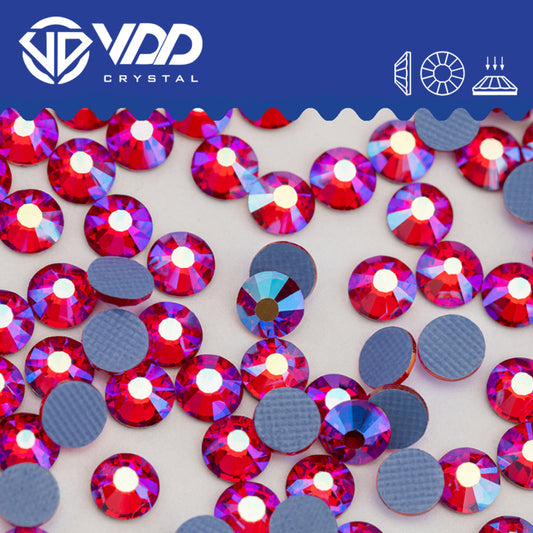 VDD  072 Siam AB  Hot-Fix Rhinestones High Quality Glass Crystal Flatback Strass Stones Hotfix-072