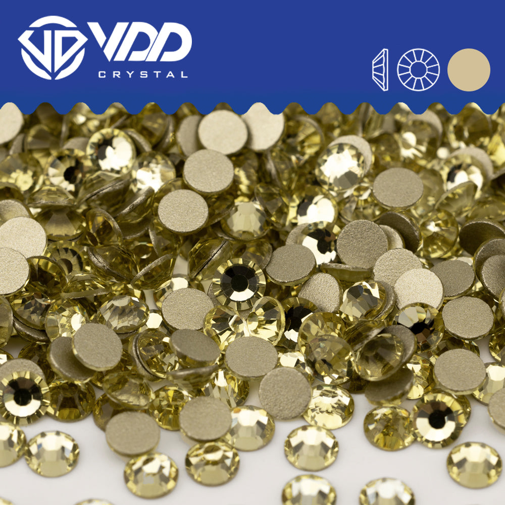 VDD  004 Jonquil Gold-Back Rhinestones High Quality Glass Crystal Flatback Strass Stones JD999-004