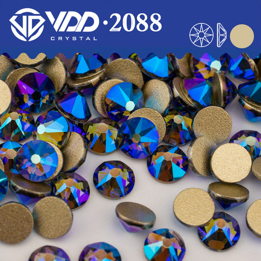 VDD 076	Black Diamond AB 2088 Non-hotfix Rhinestones High Quality AAAAA 8 Big 8 Small Glass Crystal Flatback Strass Stones BD888-076